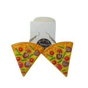 Handcrafted Big Slice Pizza Earrings